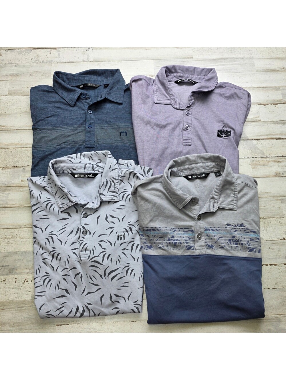 Lot 4 Travis Mathew Golf Polo Shirts Mens M Spyglass Hill Vinoy Club Course Logo
